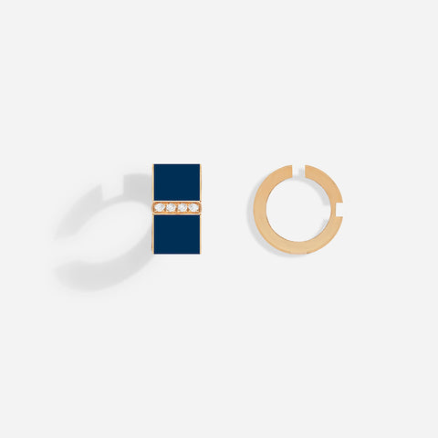 ROSE GOLD B8 BLUE LACQUER EAR CUFFS