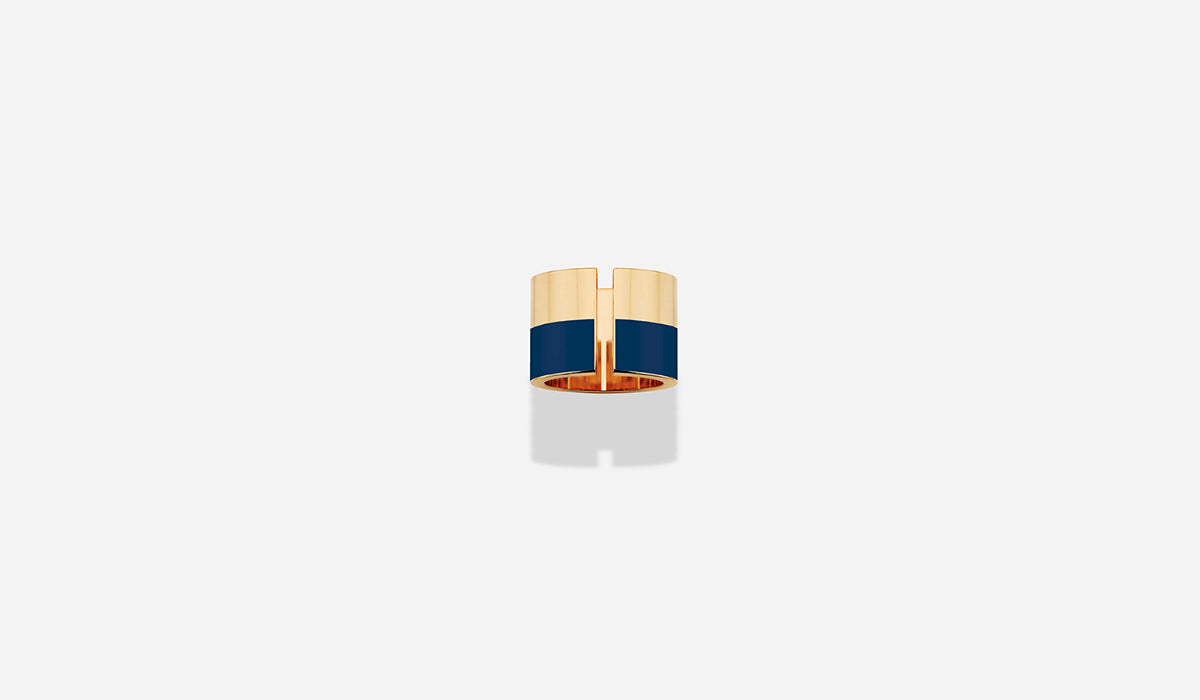 ROSE GOLD B16 BLUE LACQUER  C RING