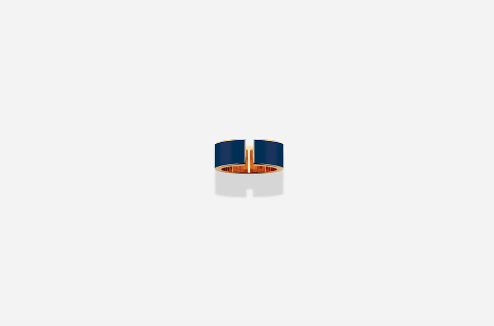 ROSE GOLD B8 BLUE LACQUER  C RING / Rose Gold