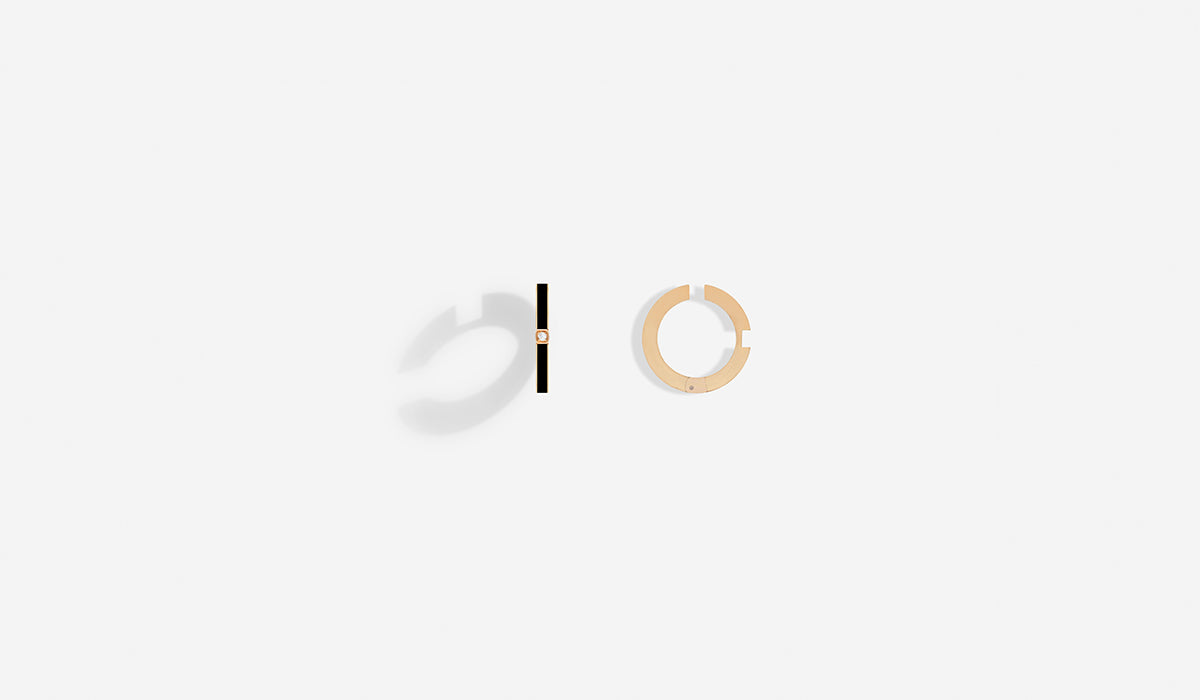 ROSE GOLD BLACK LACQUER EAR CUFFS