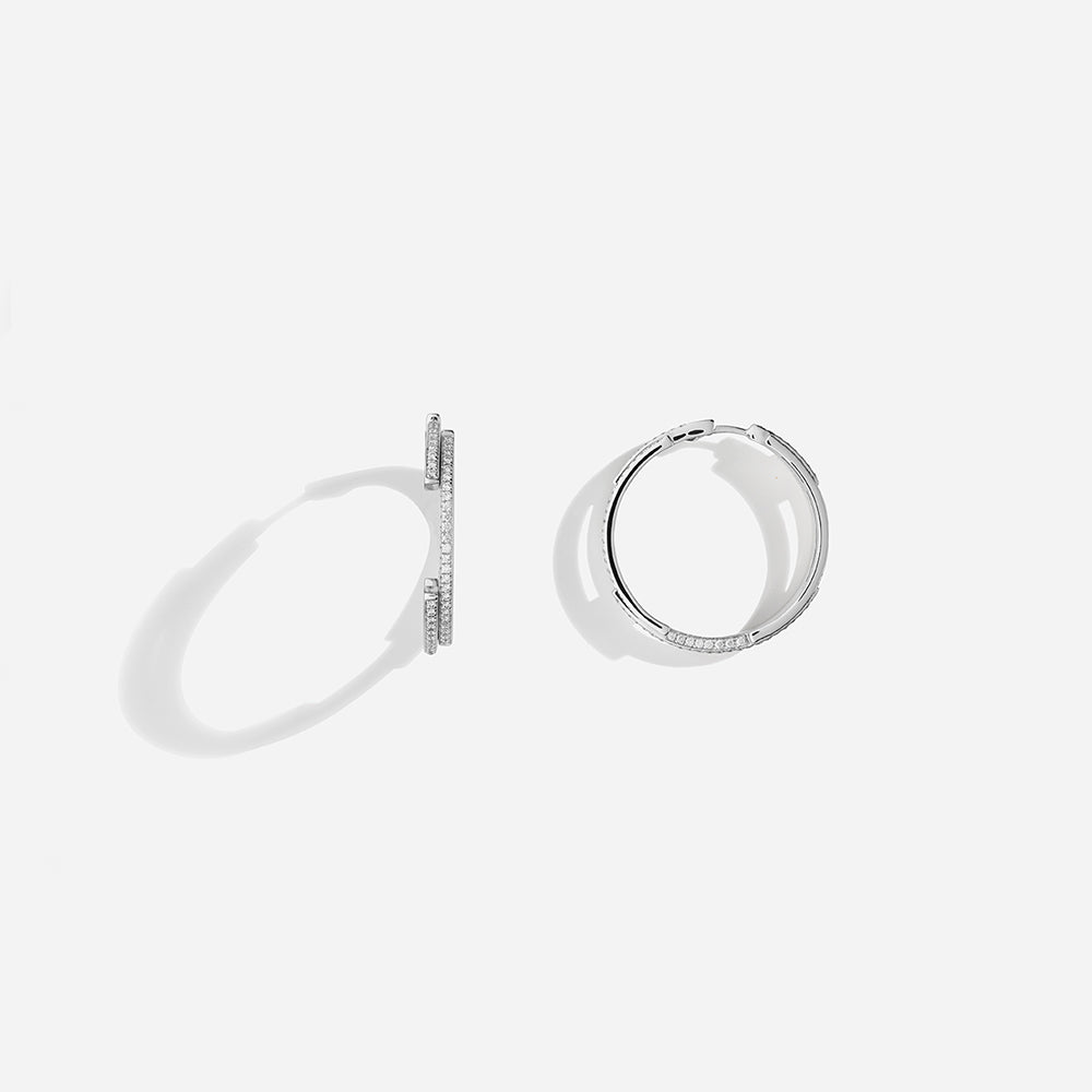 VOLUME EARRINGS / White Gold