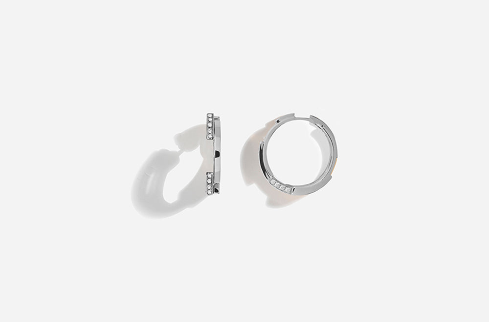 VOLUME EARRINGS / White Gold