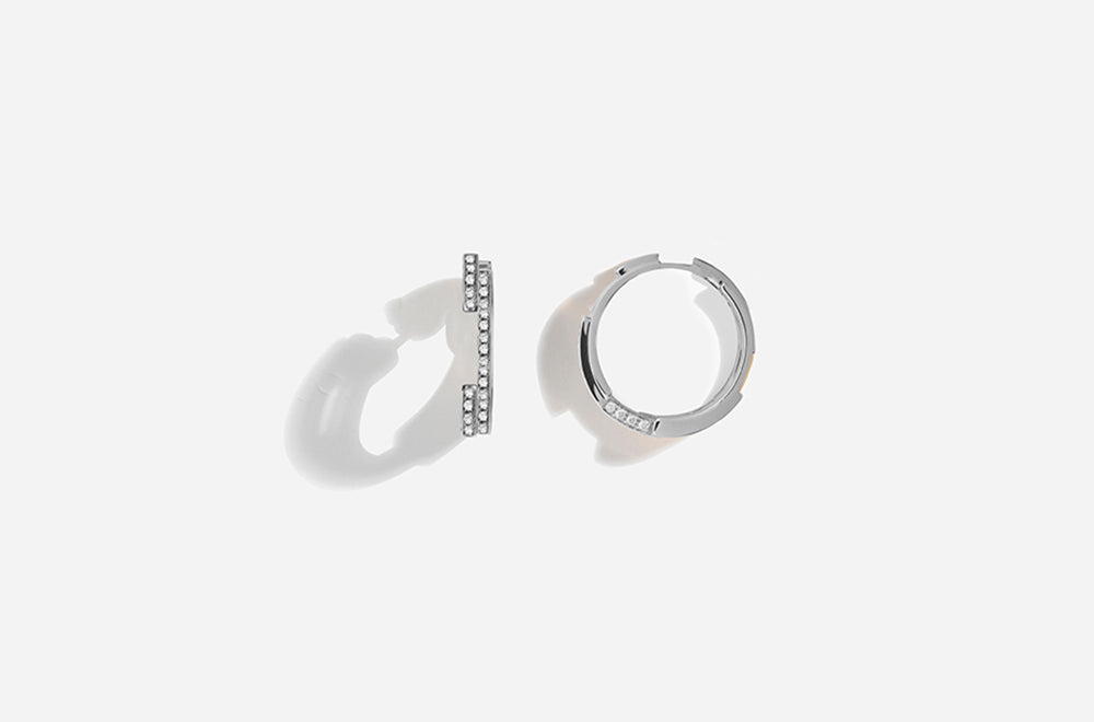 VOLUME EARRINGS / White Gold