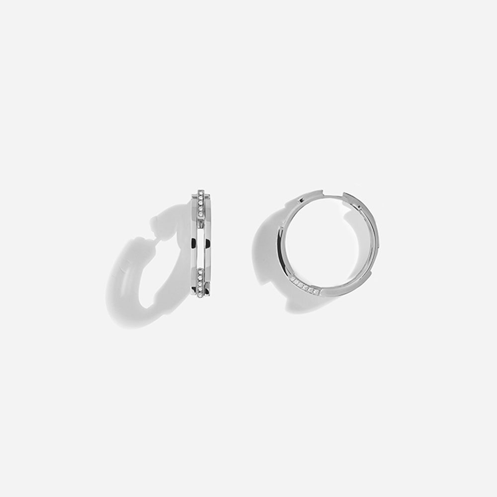 VOLUME EARRINGS / White Gold