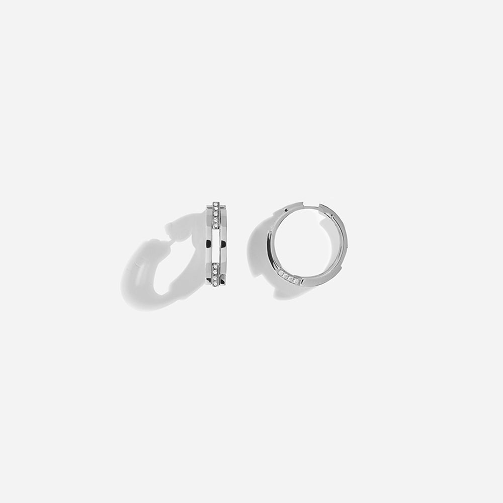 VOLUME EARRINGS / White Gold