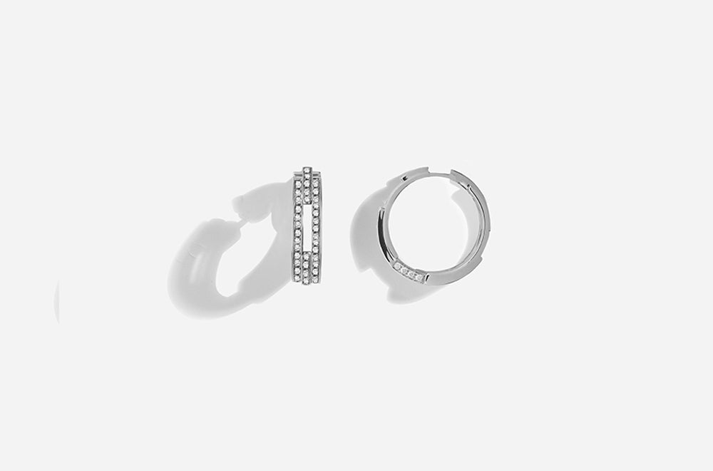 VOLUME EARRINGS / White Gold