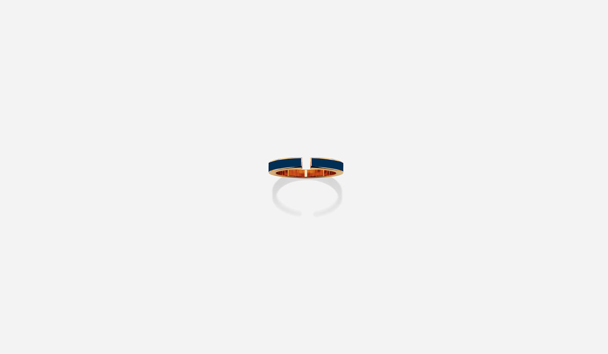 ROSE GOLD BLUE LACQUER  C RING