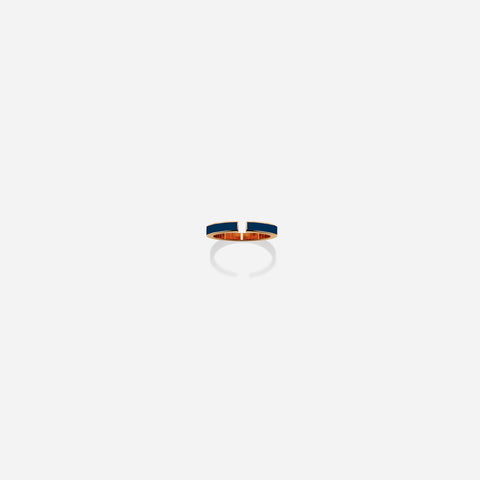 ROSE GOLD BLUE LACQUER  C RING