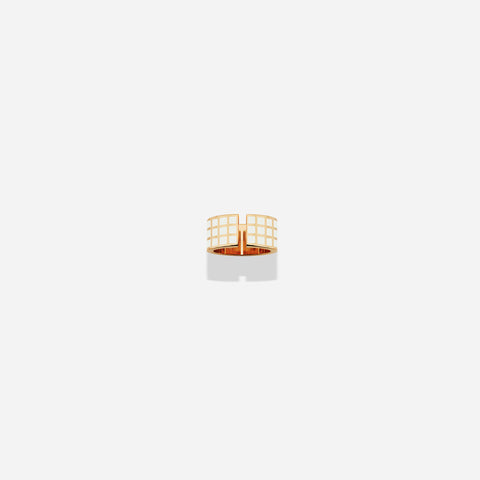 ROSE GOLD WHITE LACQUER SQ RING